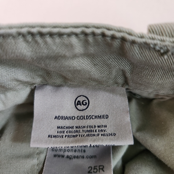 AG Adriano Goldschmied The Evan relaxed pleated trousers green crop cropped 25 - Picture 10 of 14